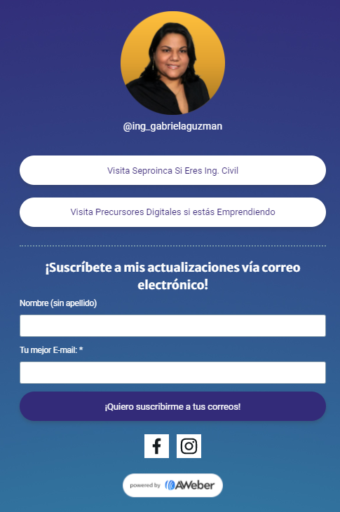 crear página web gratis en aweber